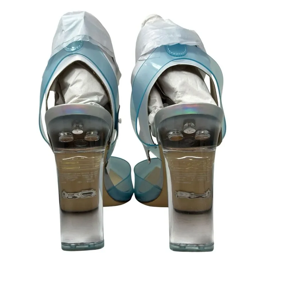 ALDO x Disney Cinderella Glass‎ Slipper Heels Womens 7 Blue Bridal Wedding Shoes